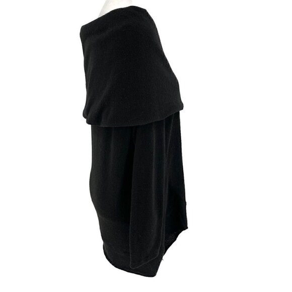Soft Surroundings Cowl Neck Off Shoulder Tunic Sweater Black size Small - Picture 4 of 8
